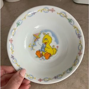 Vintage 1986 Sesame Street Big Bird Porcelain Cereal Bowl